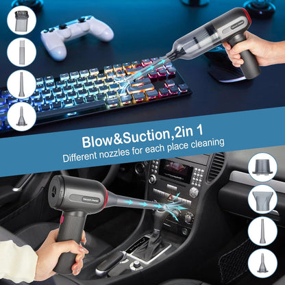 RoamVac 15kPa Cordless Car Vacuum — LED Display, USB-C Rechargeable